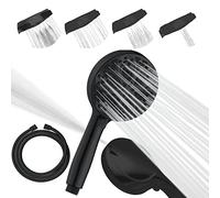Sparkpod 10-Setting High Pressure Shower Head - Luxury 13 cm High Flow Hand Held Shower Head with High Pressure Jets - Premium ABS and Stainless Steel Hose (Matte Black)