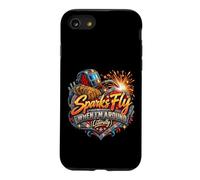 Sparks Fly When I'm Around Humour Soudeur Humour Coque pour iPhone SE (2020) / 7/8