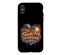 Sparks Fly When I'm Around Humour Soudeur Humour Coque pour iPhone X/XS