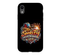 Sparks Fly When I'm Around Humour Soudeur Humour Coque pour iPhone XR