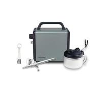 SPARMAX Aérographe Max-3 + Compresseur ARISM Mini + Station de Nettoyage SCP-700 + 5 brosses Kit, Chrome, Taille de l'aiguille : 0,3 mm