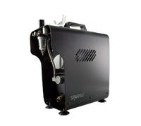 SPARMAX Compresseur TC620 X à Piston sans Huile pour aérographie, Pression Max 4,1 Bar, débit d’air 23-32l/min, 2 Supports pour aérographe + 2 raccords tressés de 3m Inclus