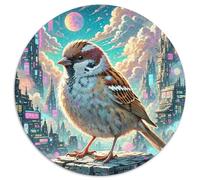 Sparrow 1000 Pièces Puzzles Classiques Jouets Éducatifs Jeu D'Intelligence Animaux Puzzle Circulaire Puzzle De Qualité Supérieure pour Adultes 14+ 1000pcs (67.5x67.5cm)