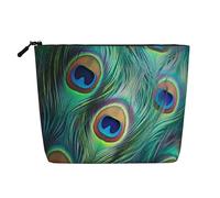 Sparrow Birds Sing Trousse de maquillage pour femme - Organiseur de voyage portable avec fermeture éclair, Plumes de paon., Taille unique