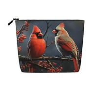 Sparrow Birds Sing Trousse de maquillage pour femme - Organiseur de voyage portable avec fermeture éclair, Oiseaux rouges., Taille unique
