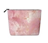 Sparrow Birds Sing Trousse de maquillage pour femme - Organiseur de voyage portable avec fermeture éclair, Texture marbre rose., Taille unique