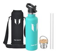 Sparrow Gourde Isotherme 1L - Bouteille - Sport Gourdes INOX avec Paille