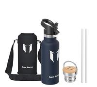 Super Sparrow Gourde Isotherme - Bouteille Isotherme - 500ml - Gourdes Inox Bouche Standard - Gourde Enfant sans BPA, pour Sport, Gym, Voyage - Avec 2 Bouchons