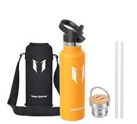 Sparrow Gourde Isotherme 620ml - Bouteille - Sport Gourdes INOX avec Paille