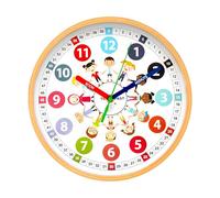 Sparrow High Horloge analogique éducative colorée pour enfants - Horloge silencieuse sans tic-tac de 25,4 cm | Apprenez et dites l'heure clairement, enseignez l'heure facilement, décorez la pièce |