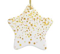 Sparsed Dreamy Stars and Spots Décoration à suspendre pour sapin de Noël Pendentif étoile Cadeau de Noël Impression duplex Décoration en céramique