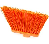 SPARTA Plastic Broom Head, Angled, Un-Flagged for Large Debris Indoor, Outdoor, Home, Restaurant, Lobby, Office, 12 inches, Orange