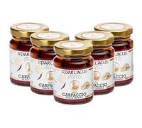 Spartacus CarPACCIO Lot de 5 assaisonnements gourmands noirs conservés dans de l'huile d'olive extra vierge pour pizza, pâtes, salades, pommes de terre