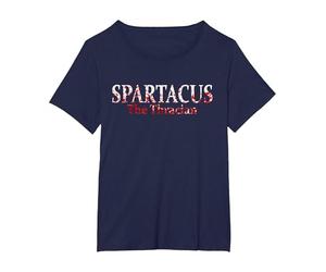 Spartacus Le thrace dans Les éclaboussures de Sang T-Shirt, Femme Grandes Tailles, Bleu Marine, 1X