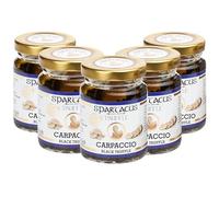 Spartacus Truffle Carpaccio Truffe Noire lot de 5 x 90 g sans arôme | Lot de 5 pots 90 g de truffe melanosporum en conserve, réserve restaurant, végétalien, coffret gourmand