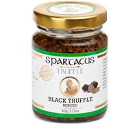 Spartacus Truffle Truffe Noire Hachée 90 g Gourmet Premium Bocal | Tuber aestivum récolté à la main, 3 ingrédients, sans additifs ni conservateurs, végétalien, sans gluten, 60-65 g de truffe