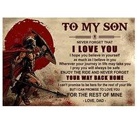 Spartan À Mon Fils N'Oublie Jamais Que Je t'aime Aime Papa Paillasson Exterieur Durable Paillasson Anti-Poussière Tapis De Bain pour Balcon Accessoires Maison Intérieur 40 X 60Cm