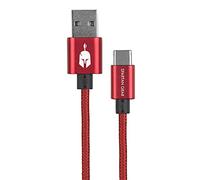 Spartan Gear Double Sided USB Câble Type C,Compatible with Playstation 5/Xbox Series X/S/Tablet/Mobile, Rouge, 2 m