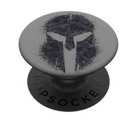 Spartan Helmet Camo Distressed Warrior Mask Graphic PopSockets PopGrip Adhésif
