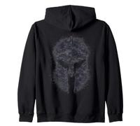 Spartan Helmet Camo Distressed Warrior Mask Graphic Sweat à Capuche