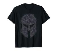 Spartan Helmet Camo Distressed Warrior Mask Graphic T-Shirt