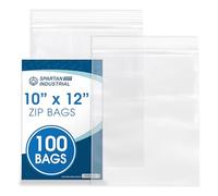 Spartan Industrial - Lot de 100 sacs en plastique refermables transparents de 25,4 x 30,5 cm avec fermeture éclair refermable de 2 mm