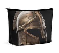 Spartan Warrior Trousse de maquillage de voyage en cuir synthétique avec mini poche pour femme Sac à main portable Fermeture Organiseur Trousse de maquillage Trousse de toilette Style Taille unique,