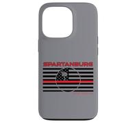 Spartanburg County South Carolina Drapeau Fin Ligne Rouge Pompier Coque pour iPhone 13 Pro