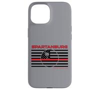 Spartanburg County South Carolina Drapeau Fin Ligne Rouge Pompier Coque pour iPhone 15