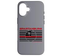 Spartanburg County South Carolina Drapeau Fin Ligne Rouge Pompier Coque pour iPhone 16