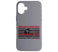 Spartanburg County South Carolina Drapeau Fin Ligne Rouge Pompier Coque pour iPhone 16 Plus