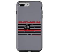 Spartanburg County South Carolina Drapeau Fin Ligne Rouge Pompier Coque pour iPhone 7 Plus/8 Plus