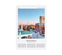 Spartanburg Impression en couleur de Spartanburg - Véritable photo de voyage - Cadeau - Caroline du Sud États-Unis États-Unis - Art mural - Impression sur toile sans cadre 12