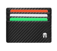 SPARTANO Porte-Cartes RFID pour Homme, Portefeuille Compact et élégant avec 6 Fentes pour Cartes et 1 Pochette à Billets - ARES (Carbone)