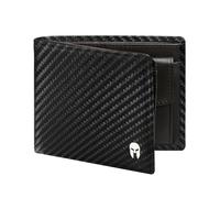 SPARTANO Portefeuille Homme avec Blocage RFID, 11 Emplacements pour Cartes de Crédit, Porte-Monnaie, 2 Compartiments pour Billets, 3 Poches Intérieures - ZEUS (Carbone)