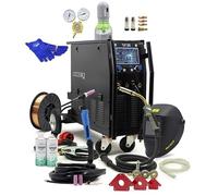 Spartus EasyMIG 325 XXL MIG MAG WIG Poste à souder 400 V 300 A - Combi Inverter complet avec casque bouteille de gaz & brûleur TIG - Synergie LCD inductance - MMA & soudure - Équipement complet