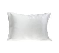 SpaSilk Taie d'oreiller 100 % Pure Soie Taille Standard/Queen, Blanc, Queen Size