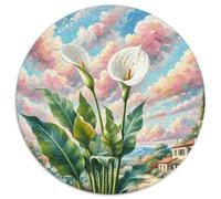 Spathiphyllum 1000 Pièces Puzzles Classiques Jouets Éducatifs Jeu D'Intelligence Plante Puzzle Ronds Puzzle Familial Pression Réduite pour Adultes Et Enfants Dès 10 Ans 1000pcs (67.5x67.5cm)
