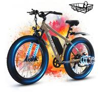 SPATIAL Vélo Électrique 26"" -Moteur 1000W -Batterie 48V 13Ah- Shimano 7 vitesses- Cadre en alliage d'aluminium - Autonomie 110km