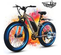 SPATIAL Vélo Électrique 26"" -Moteur 1000W -Batterie 48V 13Ah- Shimano 7 vitesses- Cadre en alliage d'aluminium - Autonomie 110km