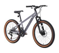 SPATIAL VTT pour Adultes et Adolescents 29/27,5/26/24 Pouces, Cadre Aluminium Léger, 21/8 Vitesses, Selle Ergonomique Réglable, Vélo Tout Terrain pour Montagne et Forêt (Argent, 24 Pouces)