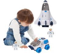 Spatiale Fusée Jouet Vaisseau Spatial Jouet avec Son Space Rover Jouets de l'espace Cadeau d'anniversaire pour Enfants