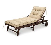 Spatium Coussin Bain de Soleil Jardin Extérieur Imperméable Respirant Matelassé Transat Mobilier Terrasse Confortable Durable Rechargeable 200x60cm Beige
