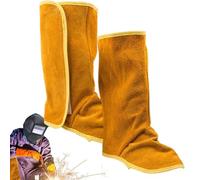 Spats de soudage, chariot de vache 40 cm | Protecteur de chaussures de soudage avec dispositif de fixation, résistant à la chaleur, résistance au feu, résistants à la déchirure, ?Ledding Gaiteurs pour