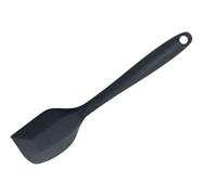 Spatule 100% silicone noire, acier inoxydable, résistante à la chaleur, idéale pour cuisiner et pâtisserie sans rayer les ustensiles.