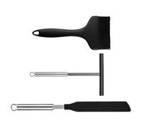 Spatule à Crêpe | 3 Pièces Set Spatule avec Pinceau à Huile | Ustensiles Cuisine Alimentaire pour Préparation Repas Maison Cuisson Four Débutants