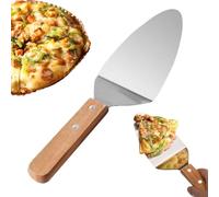 Spatule à en acier inoxydable - 27 x 7,4 cm, coupe-pâtisserie avec manche en bois, outil de tranchage triangulaire | Serveur de de gâteaux, Biscuits, Gadget de cuisine, sécurit