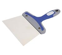 Spatule à enduire en acier inoxydable, 160 mm, avec manche triangulaire, idéale pour appliquer et lisser les mastics et les mortiers.