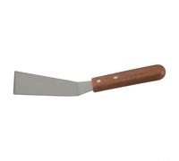 Spatule à frire avec manche en bois, pelle fendue en acier inoxydable 420 pour barbecue et barbecue (spatule à frire S)