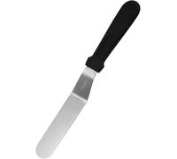 Spatule à gâteau professionnelle avec lame en acier inoxydable de 15 cm, spatule coudée pour glaçage et décoration, noir